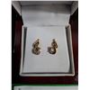 Image 2 : ^ Blue Sapphire & Diamond Earrings w/10K Gold in Case w/Certificate of Appraisal