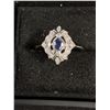 Image 2 : ^ Oval Cut Natural Blue Sapphire w/ Diamonds 14kt White Gold Ring - Size 10.25 - Comes w/Case & Appr