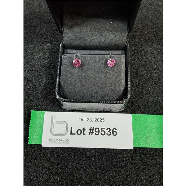 ^ Pink Topaz 10kt White Gold Setting/Posts Comes w/Case & Receipt