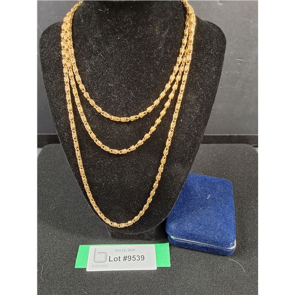 ^ Gold Plated Extra Long Necklace