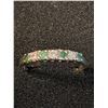 Image 2 : ^ Sterling Silver Ring w/Emerald Stones - Size 12