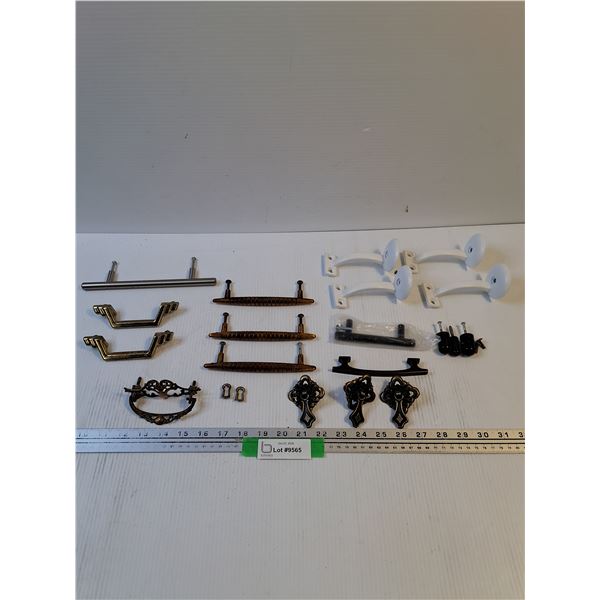Vintage Furniture Handles - Assorted & (4) Shelving Brackets (White)