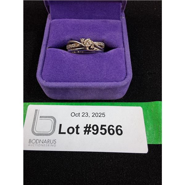^ White Gold 14kt & Diamond Ladies Wedding Ring w/ Case - Size 7.5 - Ben Moss Ring
