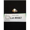 Image 1 : ^ Yellow Gold 10kt Genuine Opal Ring w/Two Diamonds Set on Side - Size 7