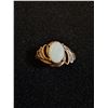 Image 2 : ^ Yellow Gold 10kt Genuine Opal Ring w/Two Diamonds Set on Side - Size 7