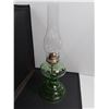Image 7 : Scroll & Fern Pattern Uranium Glass Kerosene/Oil Lamp w/Hurricane