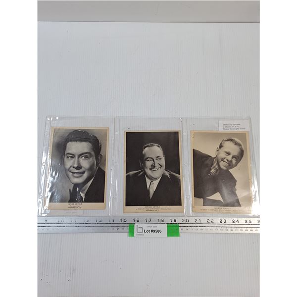 (3) Vintage Movie Star Picture Cards: Henry Arthur, Edward Arnold, Mickey Rooney