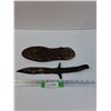 Image 1 : Handmade Blacksmith Horse Shoe Knife w/ Shoe Leather Sheath - 15" Long & 7" Blade