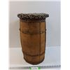 Image 1 : Vintage Wooden Barrel w/Upholstered Lid - 19" x 10" Pick Up Preferred