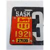 Image 2 : Saskatchewan License Plate: 1921 Tag