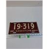 Image 1 : Saskatchewan License Plate: 1938
