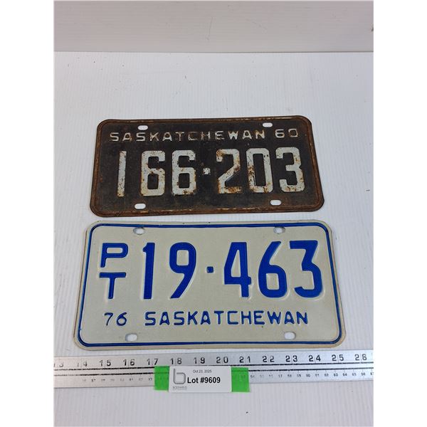 Saskatchewan License Plates: 1960 & 1976