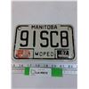 Image 1 : Manitoba Moped License Plate - 1988