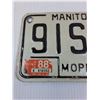 Image 2 : Manitoba Moped License Plate - 1988