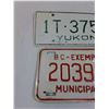 Image 2 : Yukon & BC License Plates