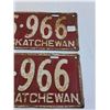 Image 3 : (2) Saskatchewan License Plate: 1934 Set