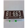 Image 1 : Saskatchewan License Plate: 1949