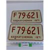 Image 1 : Saskatchewan License Plate: 1971 Farm Plate Set