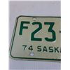 Image 2 : Saskatchewan License Plate: Farm Plate 1974