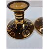Image 2 : Pair of MCM Amber & Gold Vases - 4.5" Tall