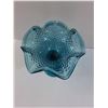 Image 2 : Vintage Ultramarine Teal Ruffle Compote Footed Dish - 6" x 6"