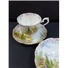 Image 2 : Royal Albert Set: "Kentish Rookery" Pattern: Teacup Set, (2) Plates