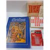 Image 2 : Lot: Hi-Q Game, Cribbage Board, Christmas Art Book, Various Pins, Misc