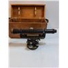 Image 2 : * Vintage Survey Equiptment - Tripod, View Scope in Wooden Case, Meter Stick - CANNOT SHIP