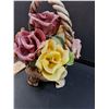 Image 2 : Capodimonte Italian Floral Basket Decor - 9" x 7"