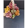 Image 3 : Capodimonte Italian Floral Basket Decor - 9" x 7"