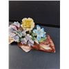 Image 2 : Capodimonte Italian Floral Log Decor - - 9" x 6" x 5"