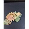 Image 2 : Capodimonte Italian Lily Pad Decor - Has Broken Vine, as pictured - 6" x 2" x 3"