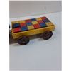 Image 3 : Vintage Wooden Tractor & Block Wagon Toy