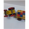 Image 4 : Vintage Wooden Tractor & Block Wagon Toy