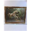 Image 1 : # Horse Print/Picture w/Wooden Frame by P. Fullerton - 31" x 25" - PICK UP