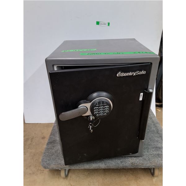 *Sentrysafe with Key- Powers on, As Is- Dolly not Included, Cannot Ship