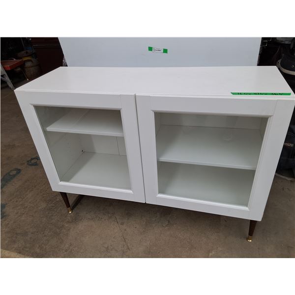 *Wood Display Case with Glass Panels, Cannot Ship