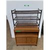 Image 1 : *Wood TV Stand with Rotating Top and 3-tier Metal Shoe Rack, Cannot Ship