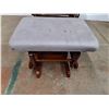 Image 2 : *Wooden Upholstered Rocking Chair 39" Tall with Footstool, Cannot Ship
