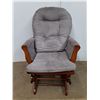 Image 3 : *Wooden Upholstered Rocking Chair 39" Tall with Footstool, Cannot Ship