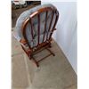 Image 4 : *Wooden Upholstered Rocking Chair 39" Tall with Footstool, Cannot Ship