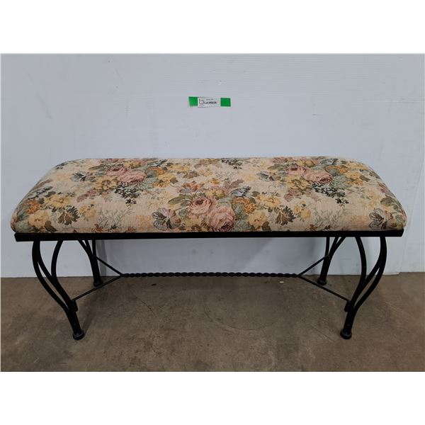 *Upholstered Bench with Metal Legs 33.5" x 11.5" x 17.5", Cannot Ship