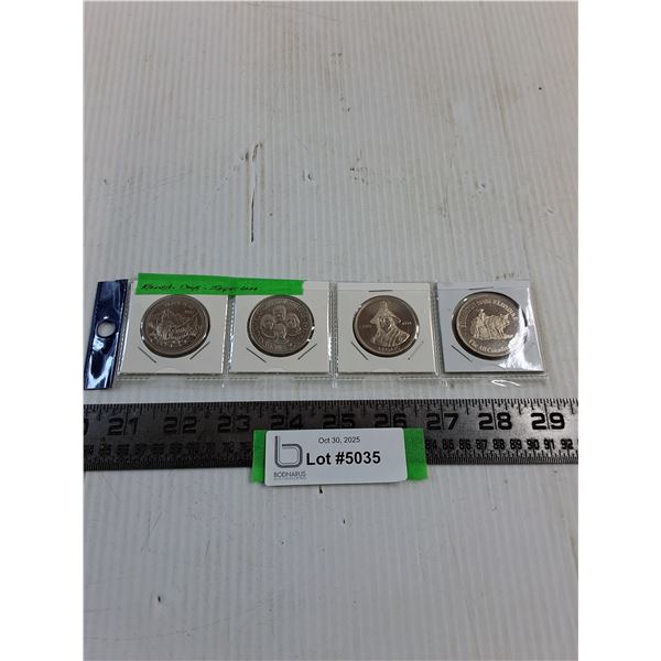 (4) 1970's/80's Klondike Days/Jasper Days Coin Tokens