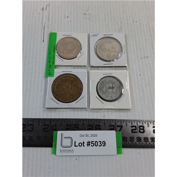 (4) Trade Dollar Coin Tokens from 1970's & 80's