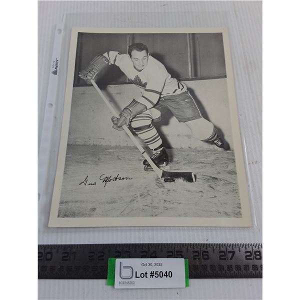Quaker Oats 1945-54 8x10" NHL Star "Gus Mortson" Collector Picture