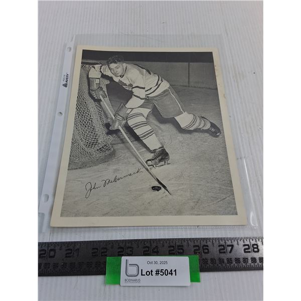 Quaker Oats 1945-54 8x10" NHL Star "John McCormack" Collector Picture