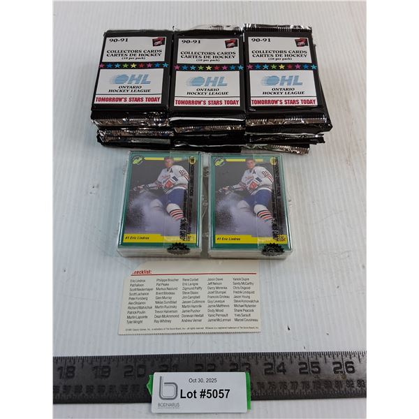 (33) Sealed 1990/91 OHL Collector Cards, (2) Sealed OHL Draft Picks w/Checklist