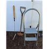 Image 2 : **Two Tier Metal Step Ladder, Roof Rake Up to 142", Misc. Cannot Ship