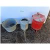 Image 1 : **Industrial Garbage Can 16.5" Tall, Galvanized Tub & Watering Can, Cannot Ship