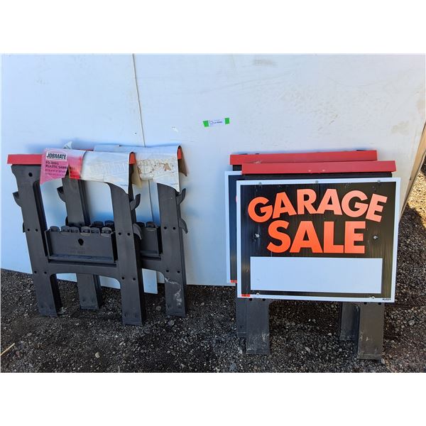 **(4) Jobmate Folding Plastic Sawhorses, Cannot Ship